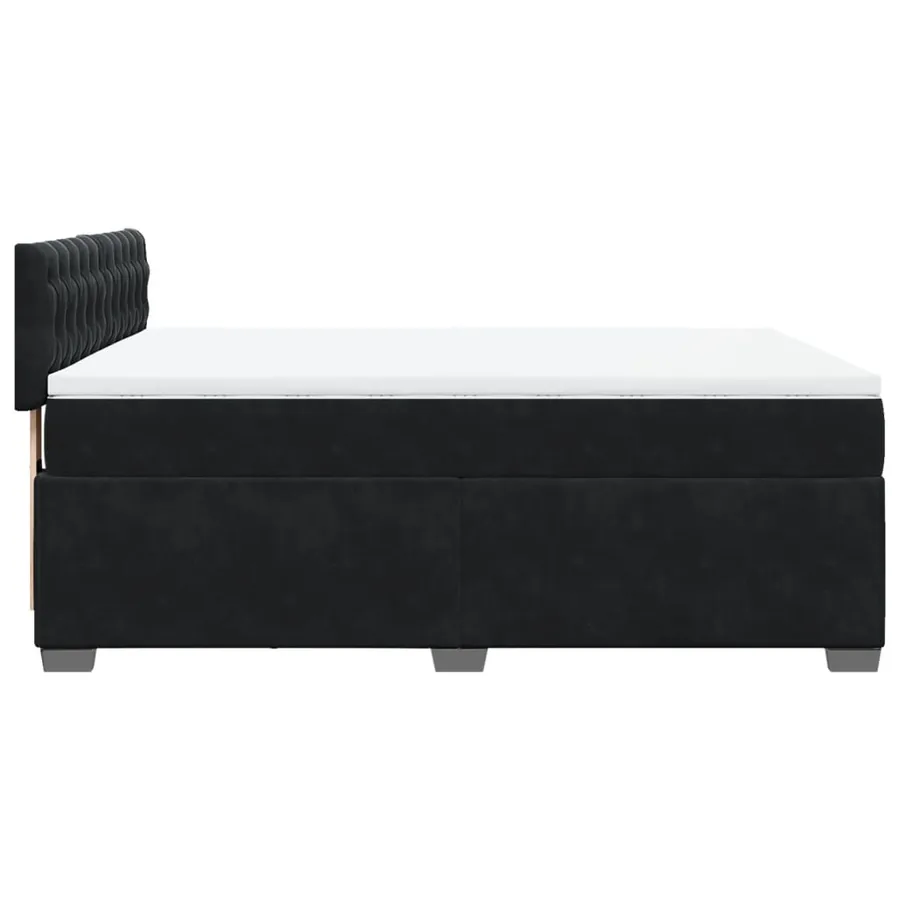 Sommier à lattes de lit et matelas Noir 160x200 cm Velours - 9