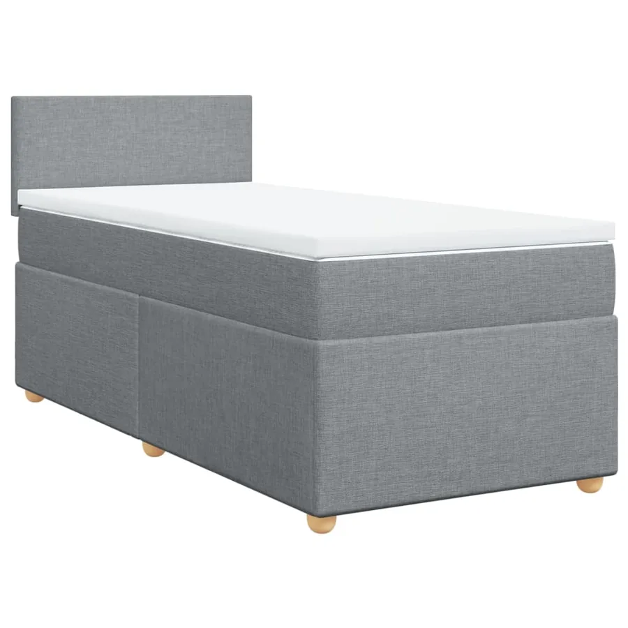 Sommier à lattes de lit et matelas Gris clair 90x190 cm Tissu - 2