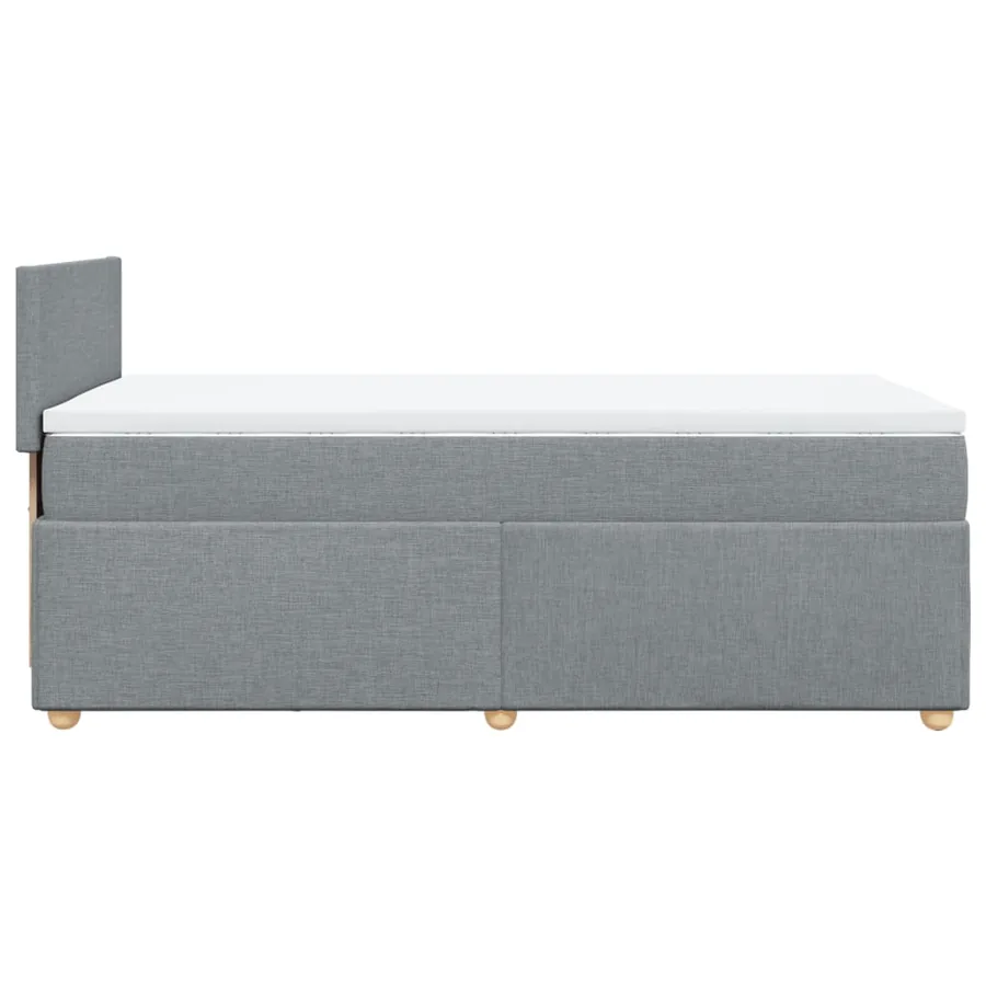 Sommier à lattes de lit et matelas Gris clair 90x190 cm Tissu - 5