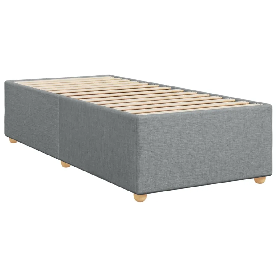 Sommier à lattes de lit et matelas Gris clair 90x190 cm Tissu - 7