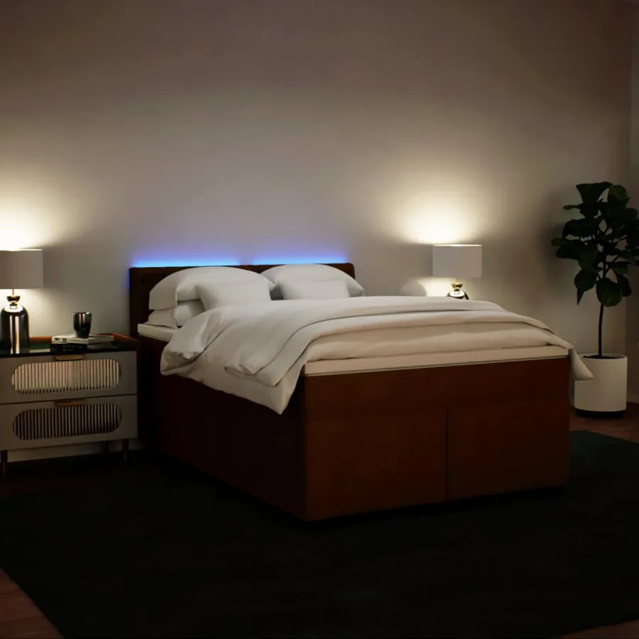 Sommier à lattes de lit avec matelas Rose 140x200 cm Velours - 4