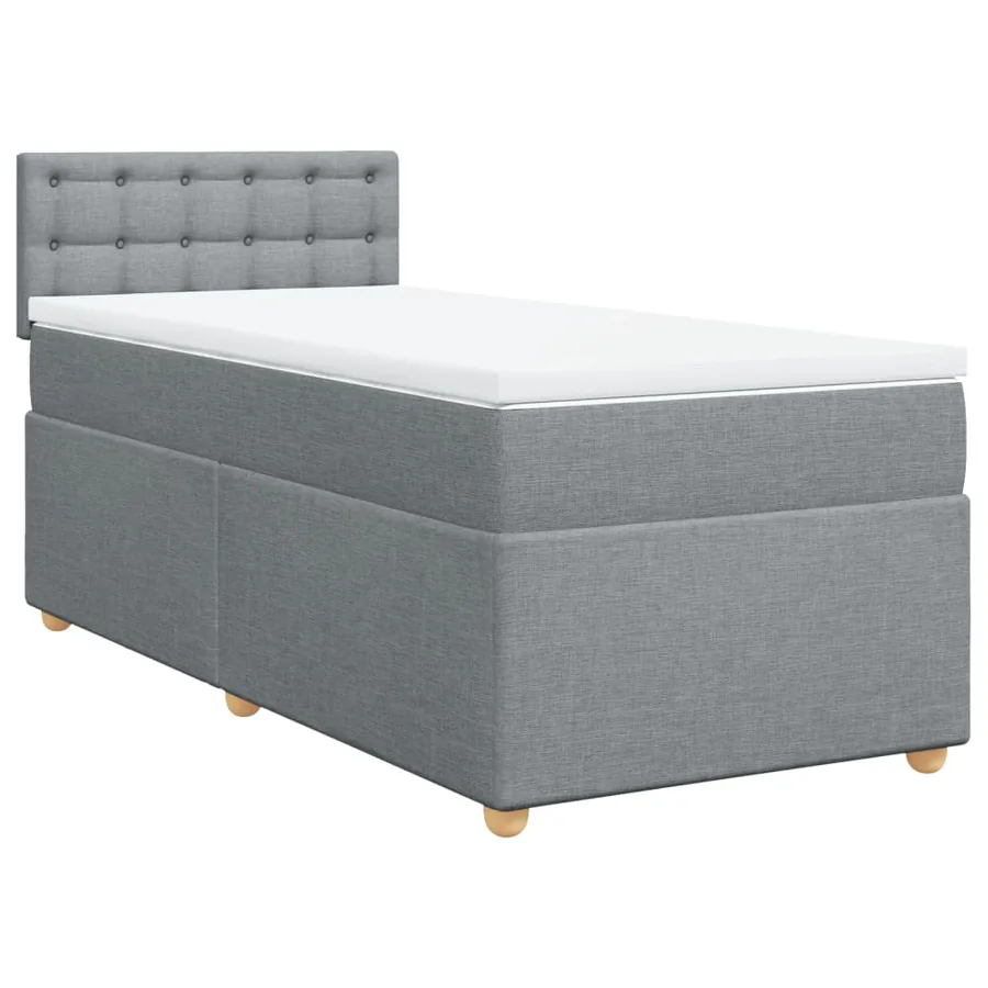 Sommier à lattes de lit et matelas Gris clair 90x190 cm Tissu - 3