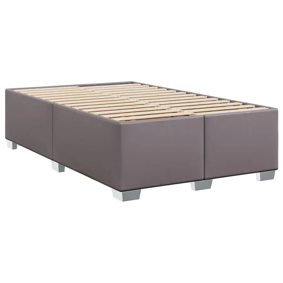 Sommier à lattes de lit avec matelas Gris 120x200 cm Similicuir - 5