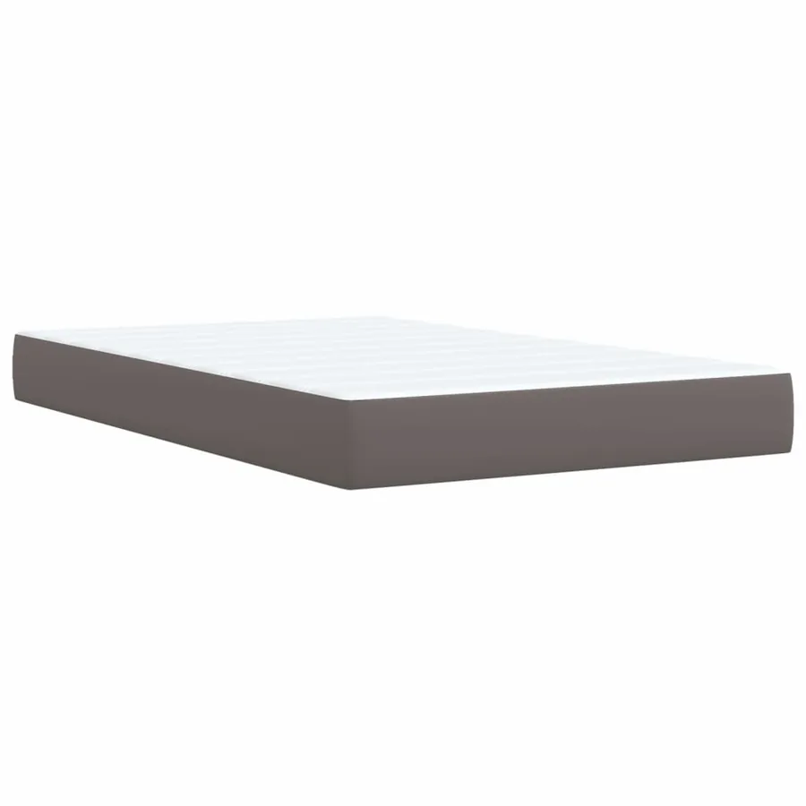 Sommier à lattes de lit avec matelas Gris 120x200 cm Similicuir - 6
