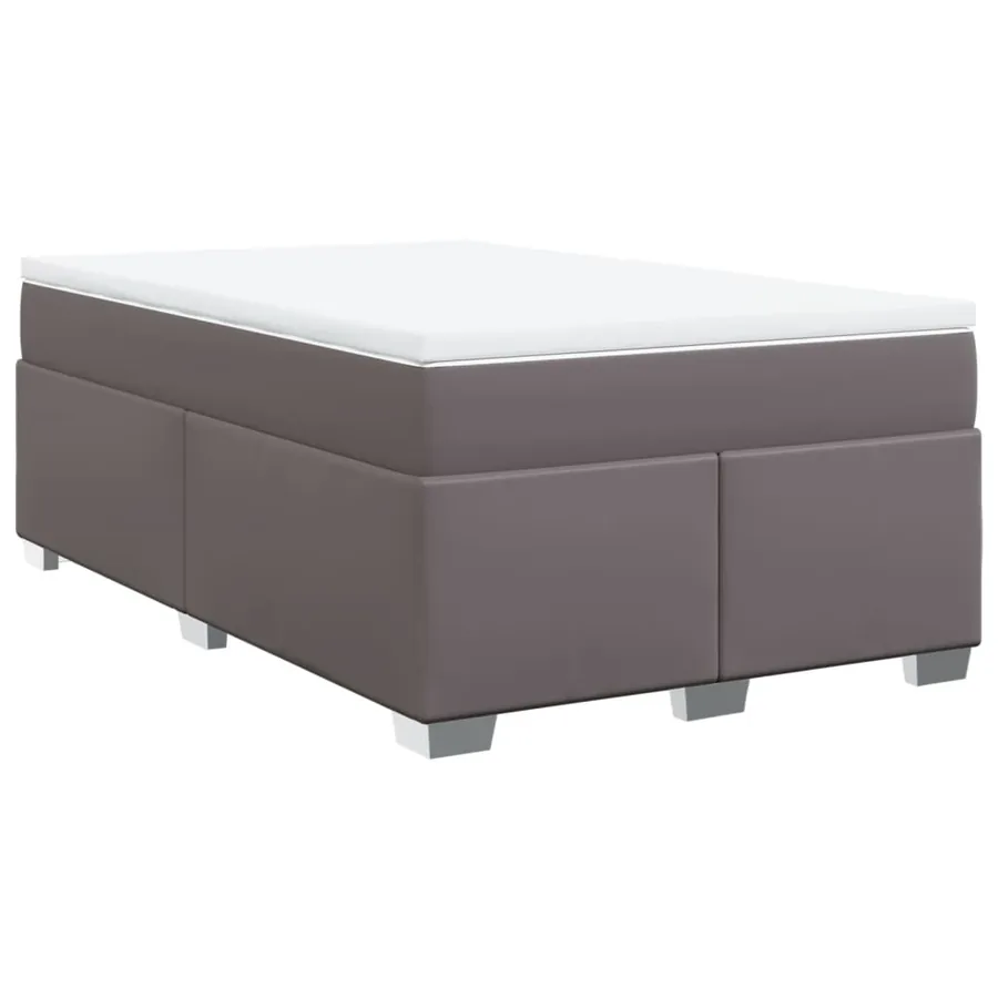 Sommier à lattes de lit avec matelas Gris 120x200 cm Similicuir - 9
