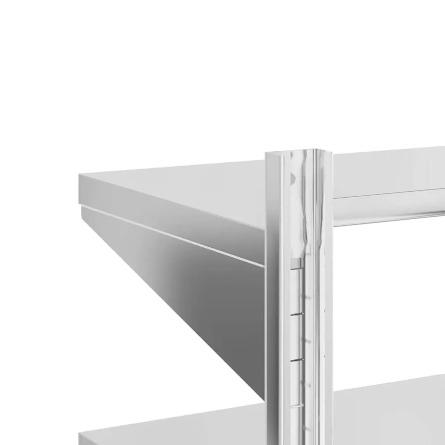 Étagère murale à 2 niveaux 75x40x60 cm argenté acier inoxydable - 9