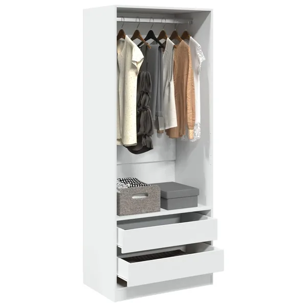 Garde-robe blanc 80x50x200 cm bois d'ingénierie