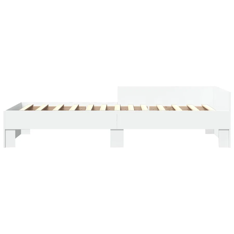 Cadre de lit sans matelas blanc 90x200 cm bois d'ingénierie - 4