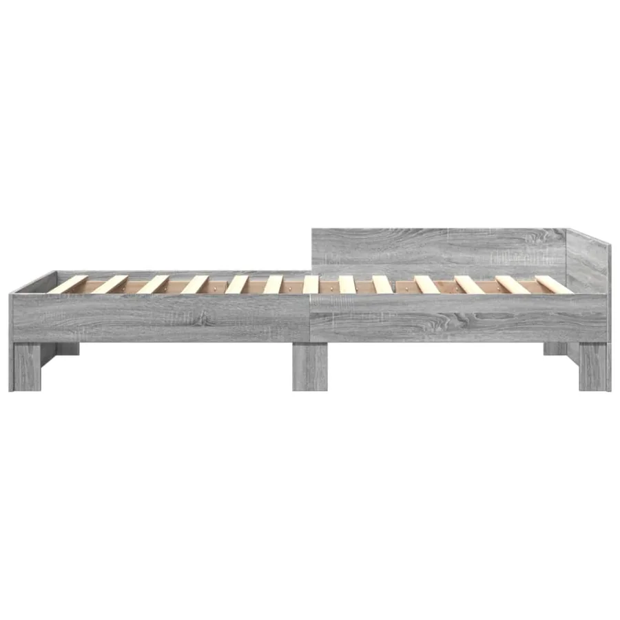 Cadre de lit sans matelas sonoma gris 75x190 cm - 4