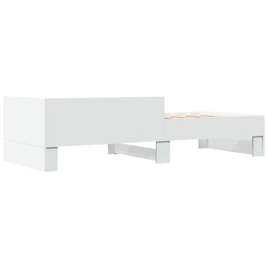 Cadre de lit sans matelas blanc 100x200 cm bois d'ingénierie - 6