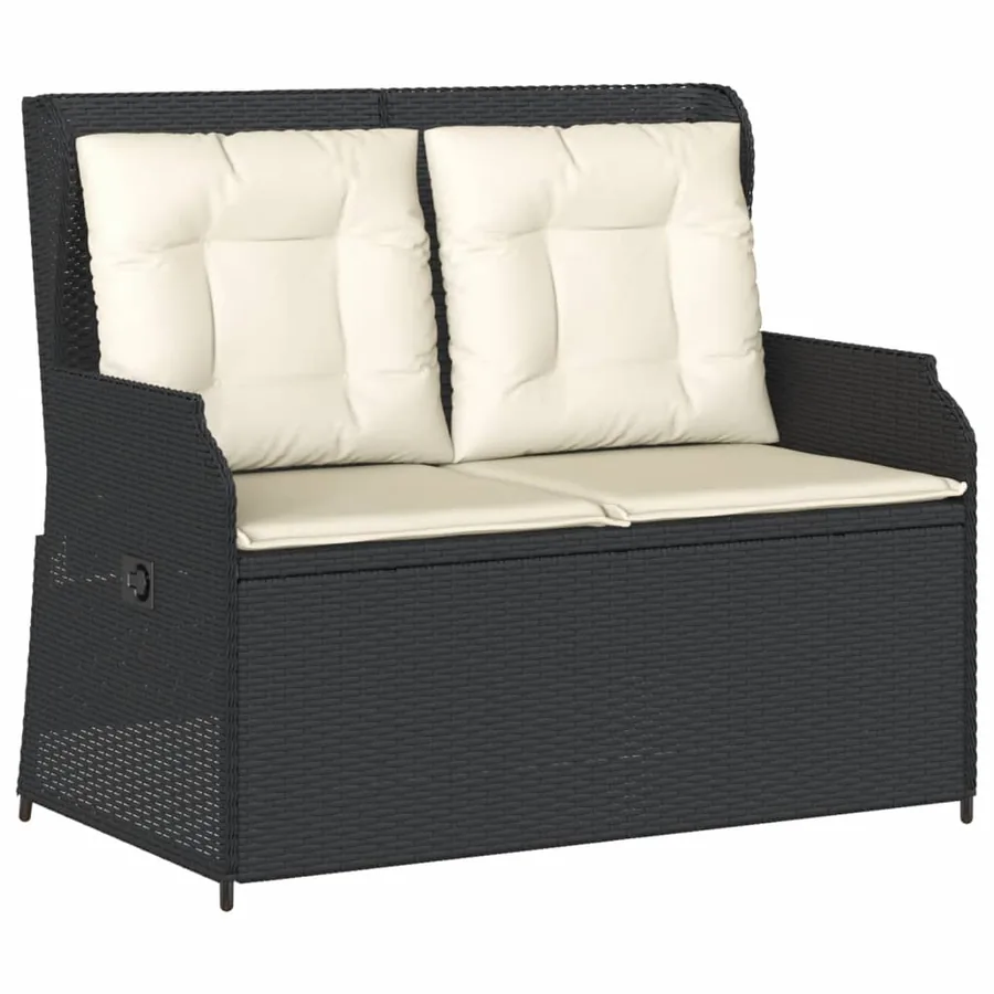 Salon de jardin 3 pcs avec coussins Noir Résine tressée - 3