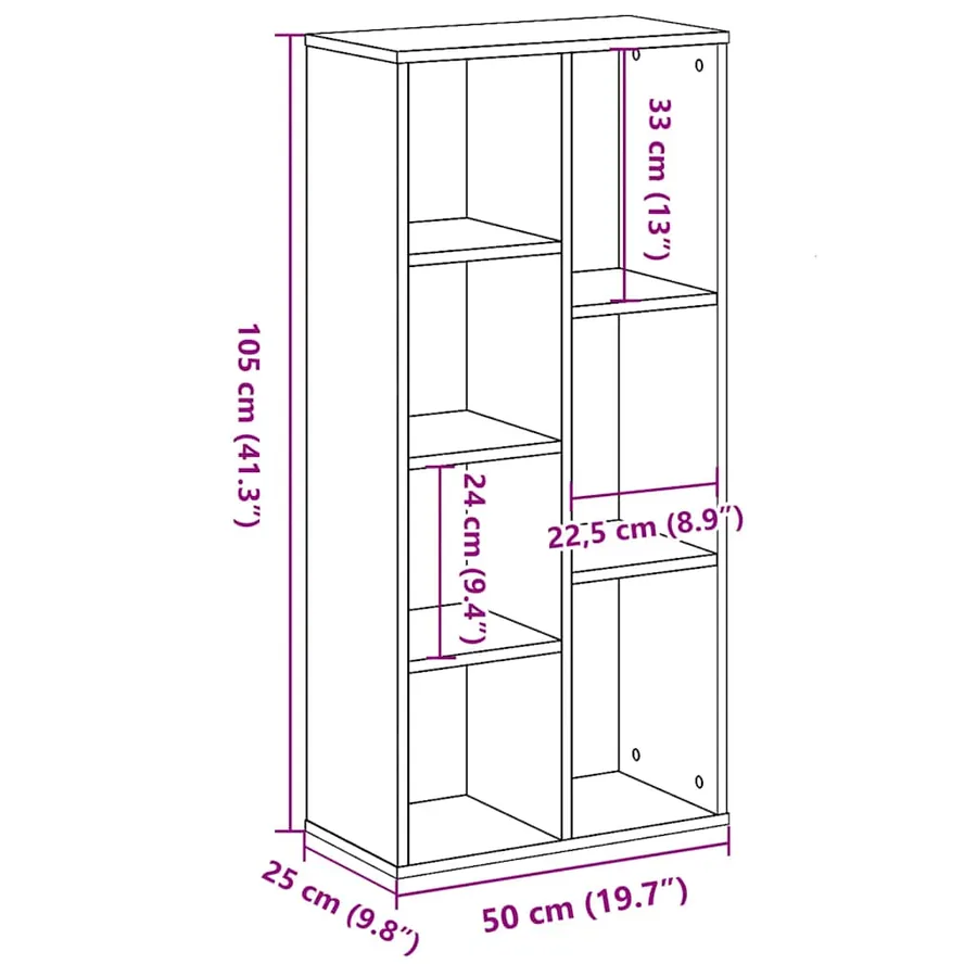 Bibliothèque blanc 50x25x105 cm bois d'ingénierie - 9