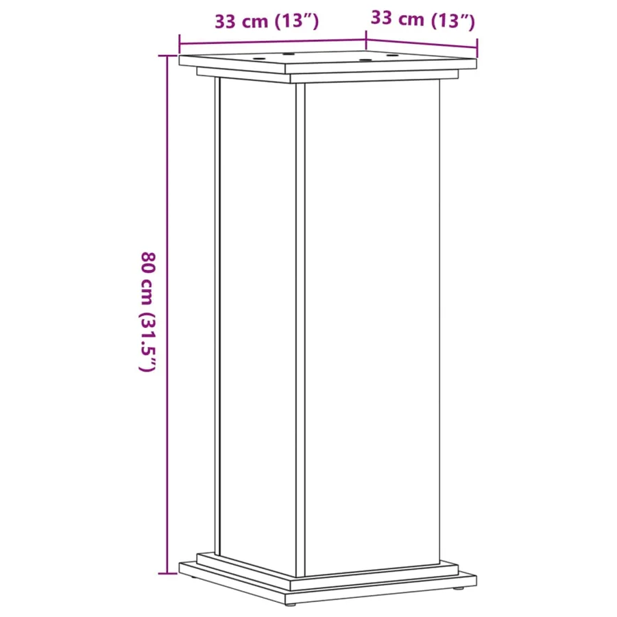Support pour plantes blanc 33x33x80 cm bois d'ingénierie - 9