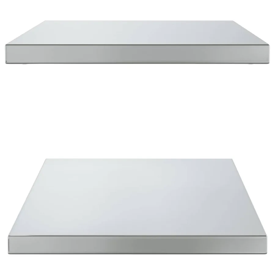 Étagères murales 2 pcs 75x40 cm argenté acier inoxydable - 5
