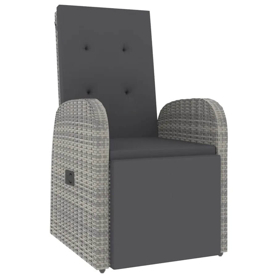 Ensemble de salon de jardin 2 pcs gris poly rotin et acacia - 4
