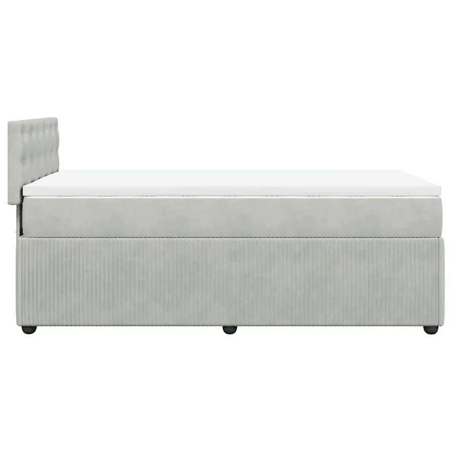 Sommier à lattes de lit et matelas Gris clair 80x200 cm Velours - 9