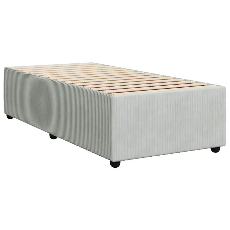 Cadre de lit sans matelas gris clair 80x200 cm velours - 6