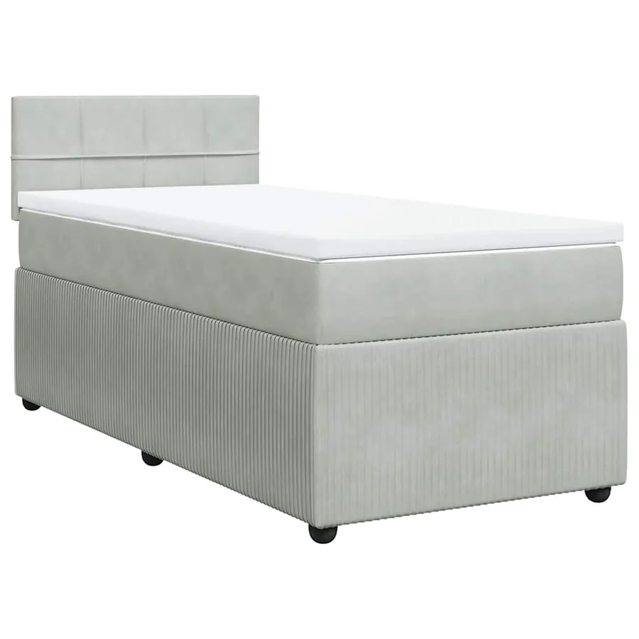 Sommier à lattes de lit et matelas Gris clair 80x200 cm Velours - 2