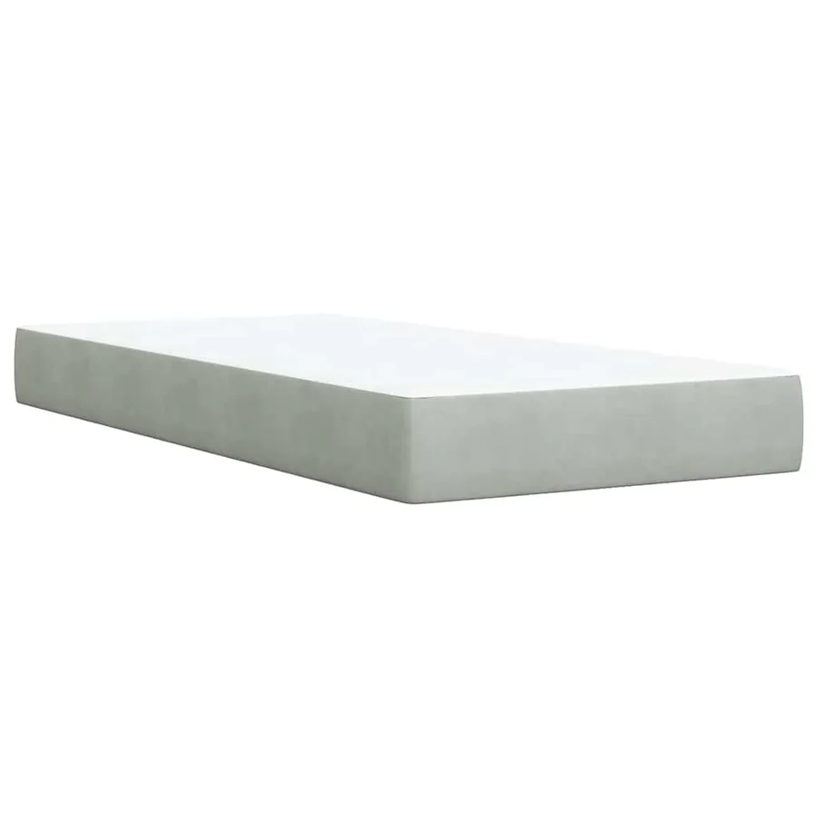 Sommier à lattes de lit et matelas Gris clair 80x200 cm Velours - 7