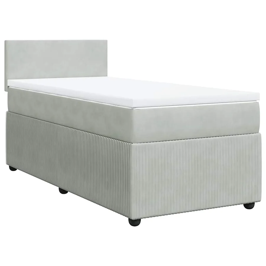 Sommier à lattes de lit et matelas Gris clair 80x200 cm Velours - 3