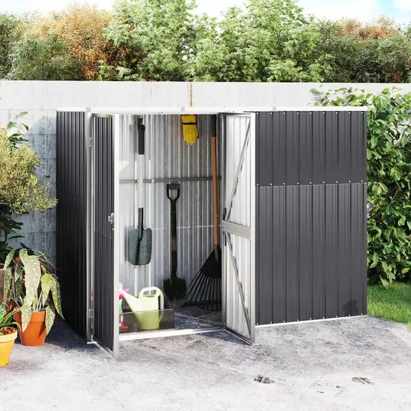 Garden tool shed Anthracite 225x89x161 cm Galvanised steel
