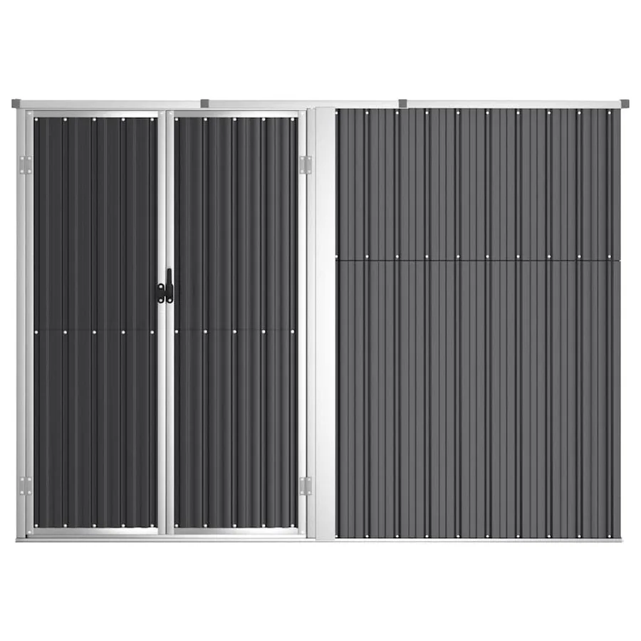 Abri à outils de jardin anthracite 225x89x161cm acier galvanisé - 3