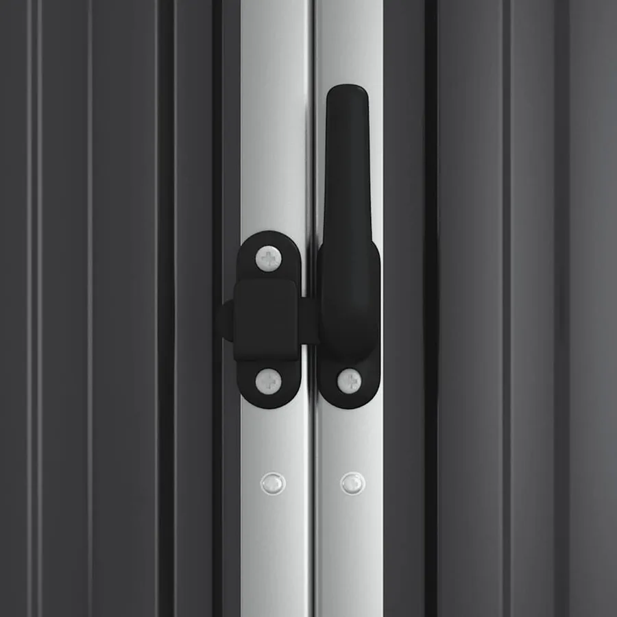 Abri à outils de jardin anthracite 225x89x161cm acier galvanisé - 6