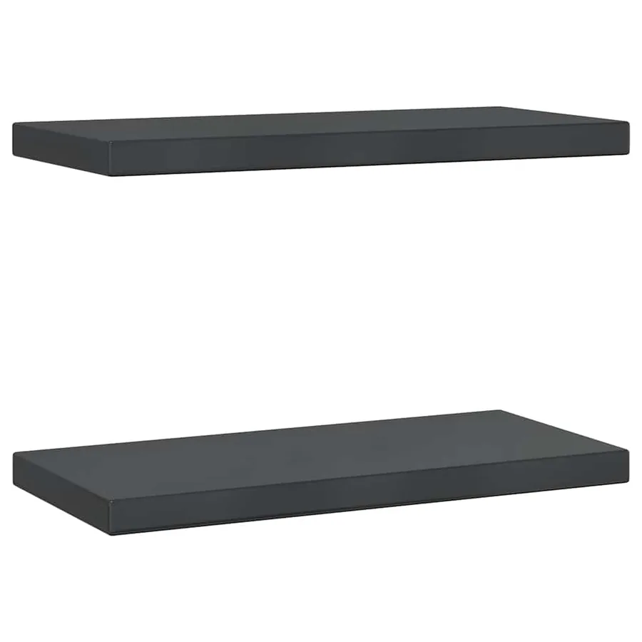 Étagères murales 2 pcs 50x23,5 cm noir acier inoxydable - 2