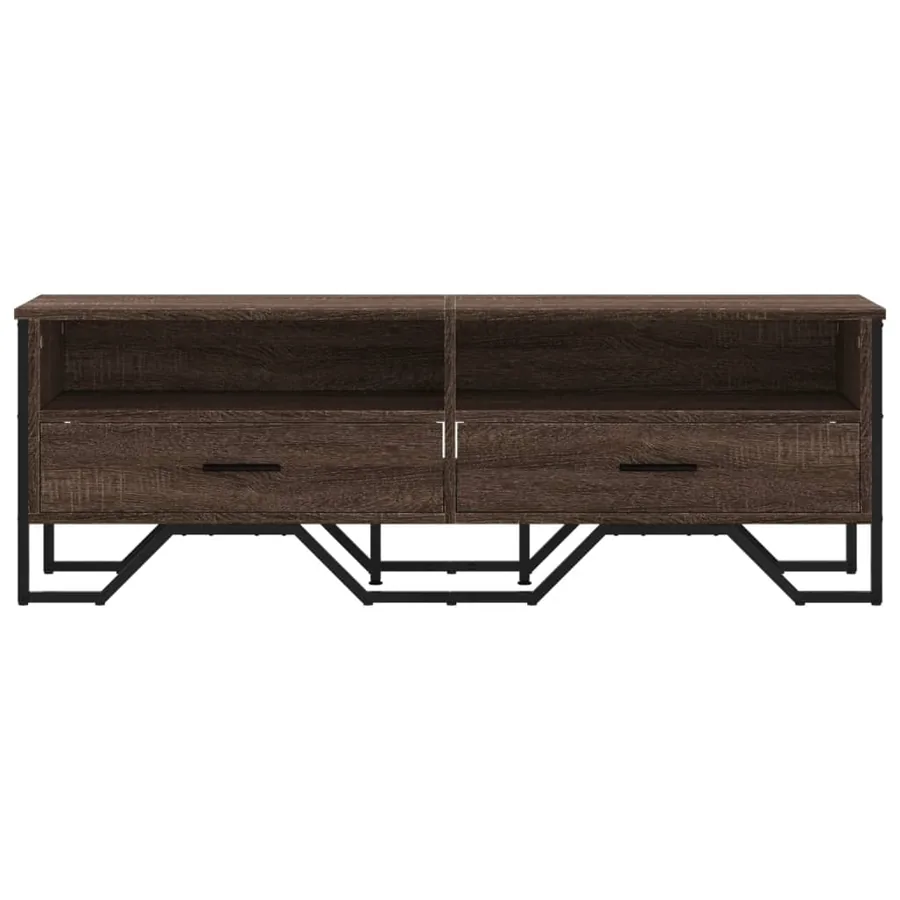 Meuble TV chêne marron 122x34x41 cm bois d'ingénierie - 4