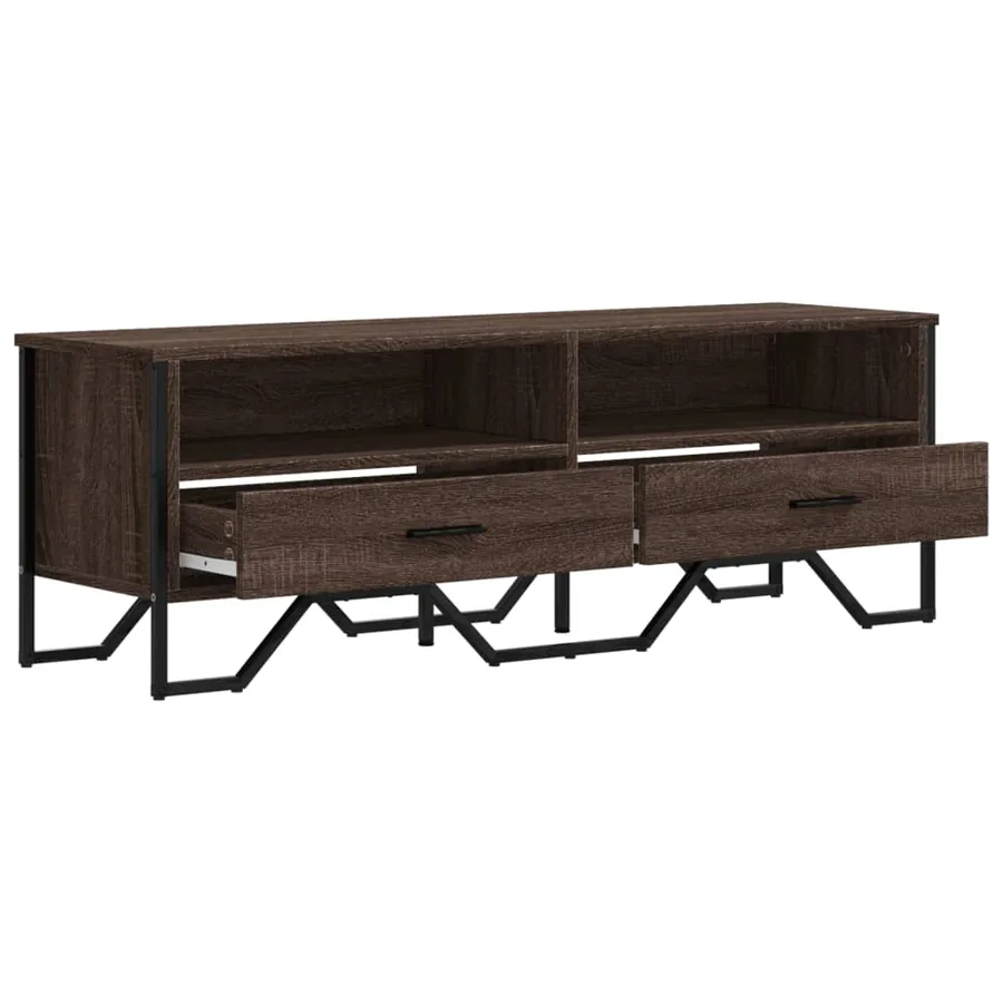Meuble TV chêne marron 122x34x41 cm bois d'ingénierie - 7