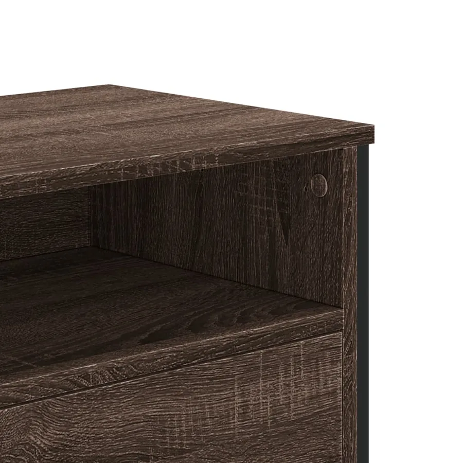 Meuble TV chêne marron 122x34x41 cm bois d'ingénierie - 8