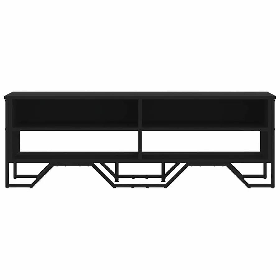 Meuble TV noir 122x34x41 cm bois d'ingénierie - 4