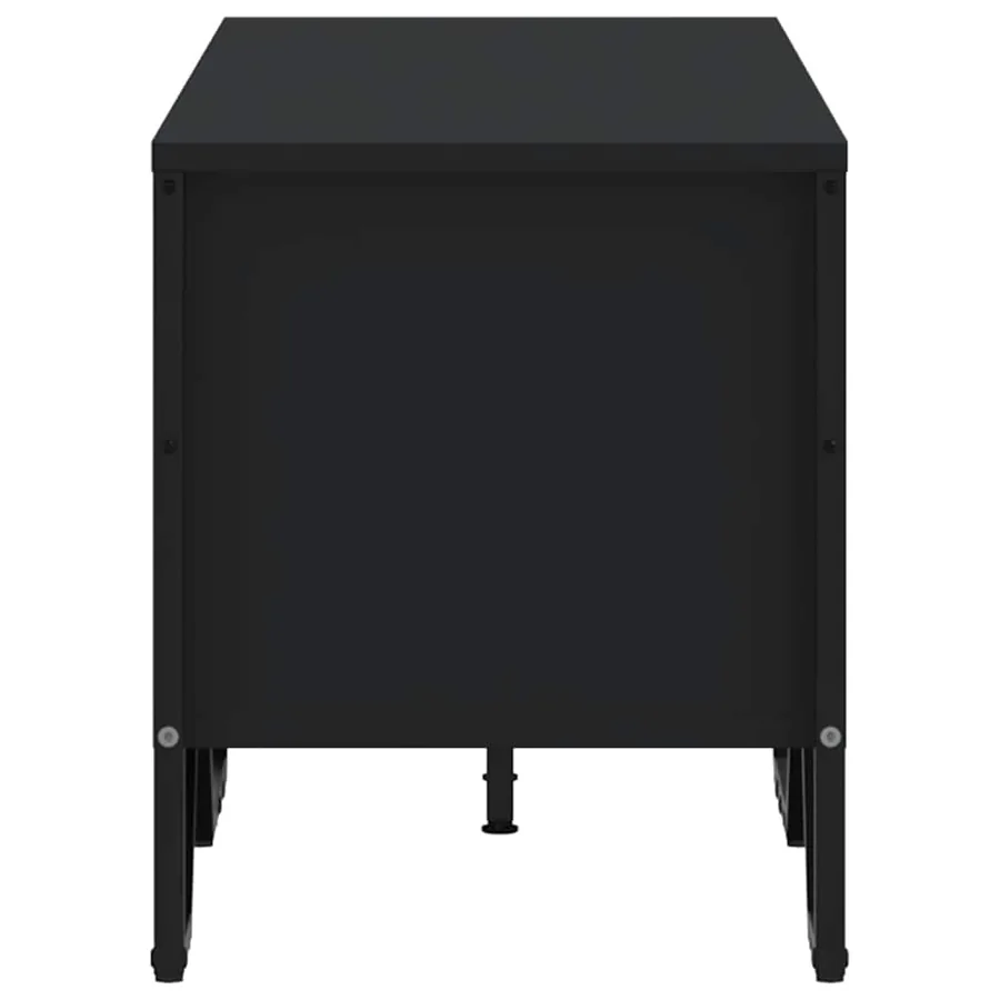 Meuble TV noir 122x34x41 cm bois d'ingénierie - 5