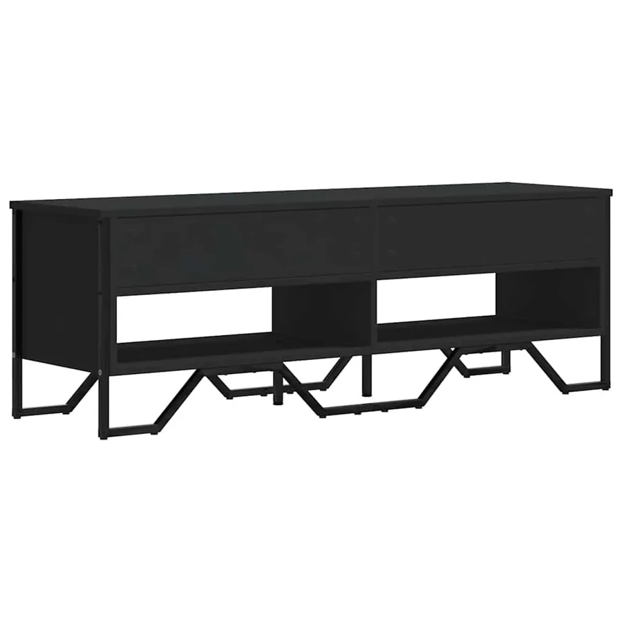 Meuble TV noir 122x34x41 cm bois d'ingénierie - 6