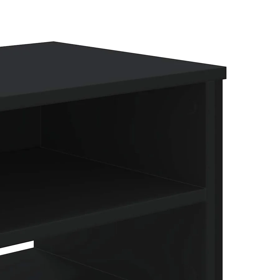 Meuble TV noir 122x34x41 cm bois d'ingénierie - 7