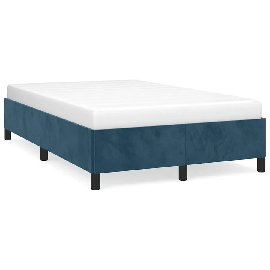 Cadre de lit sans matelas bleu foncé 120x200 cm velours - 2