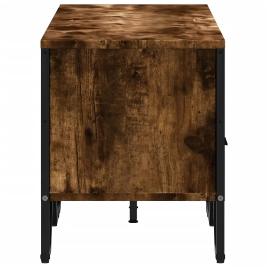 Meuble TV chêne fumé 122x34x41 cm bois d'ingénierie - 5