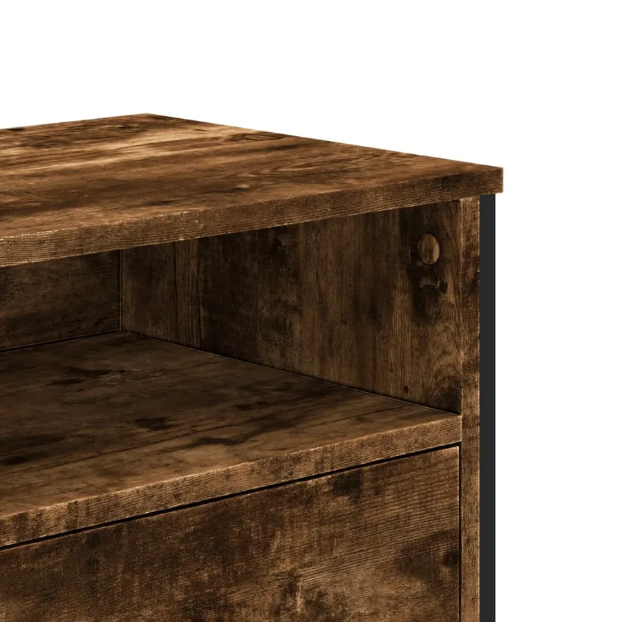 Meuble TV chêne fumé 122x34x41 cm bois d'ingénierie - 8