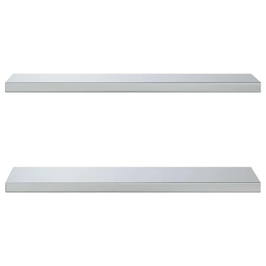 Étagères murales 2 pcs 75x23,5 cm argenté acier inoxydable - 4