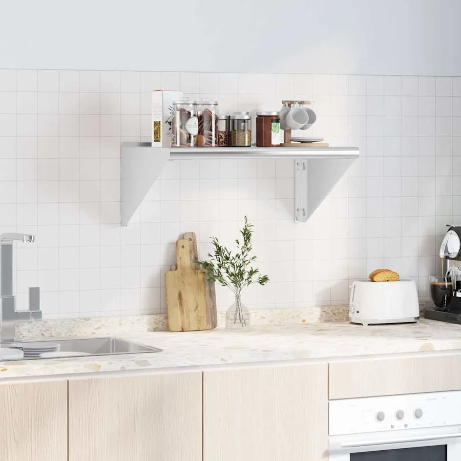 Étagère murale 75x45x31 cm argenté acier inoxydable - 3