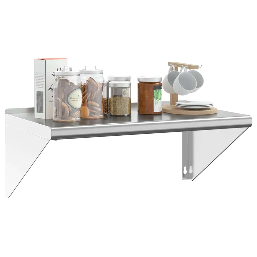 Étagère murale 75x45x31 cm argenté acier inoxydable - 4