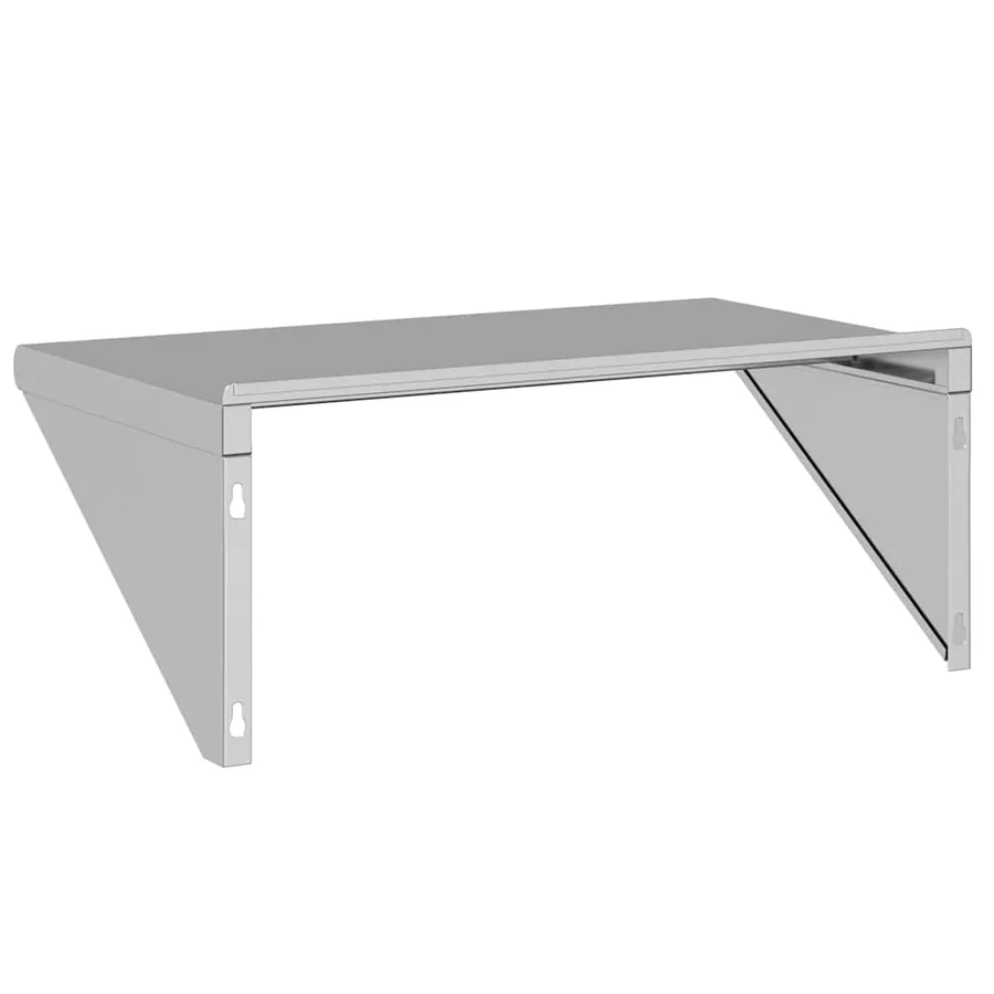 Étagère murale 75x45x31 cm argenté acier inoxydable - 7