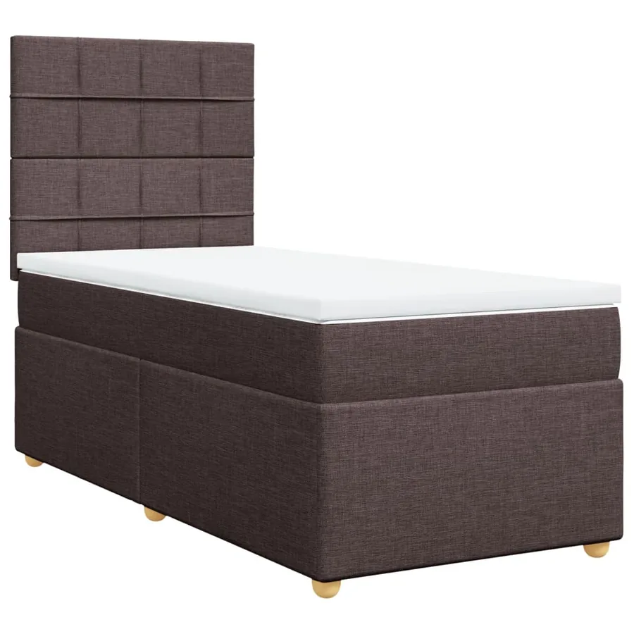 Sommier à lattes de lit avec matelas Marron foncé 90x190 cm - 2