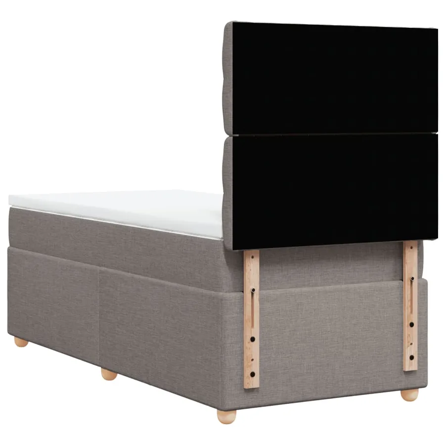 Sommier à lattes de lit avec matelas Taupe 90x190 cm Tissu - 8