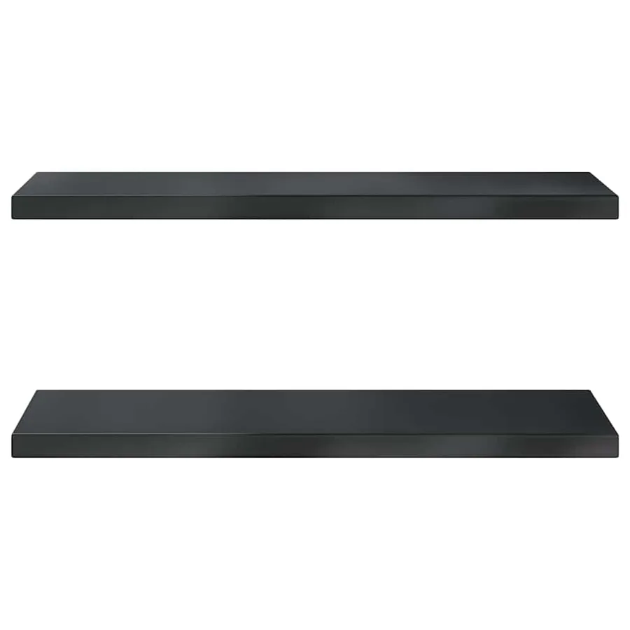 Étagères murales 2 pcs 100x30 cm noir acier inoxydable - 4