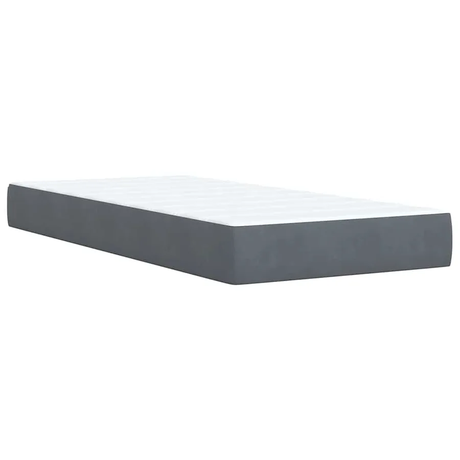Sommier à lattes de lit et matelas Gris foncé 80x200 cm Velours - 10