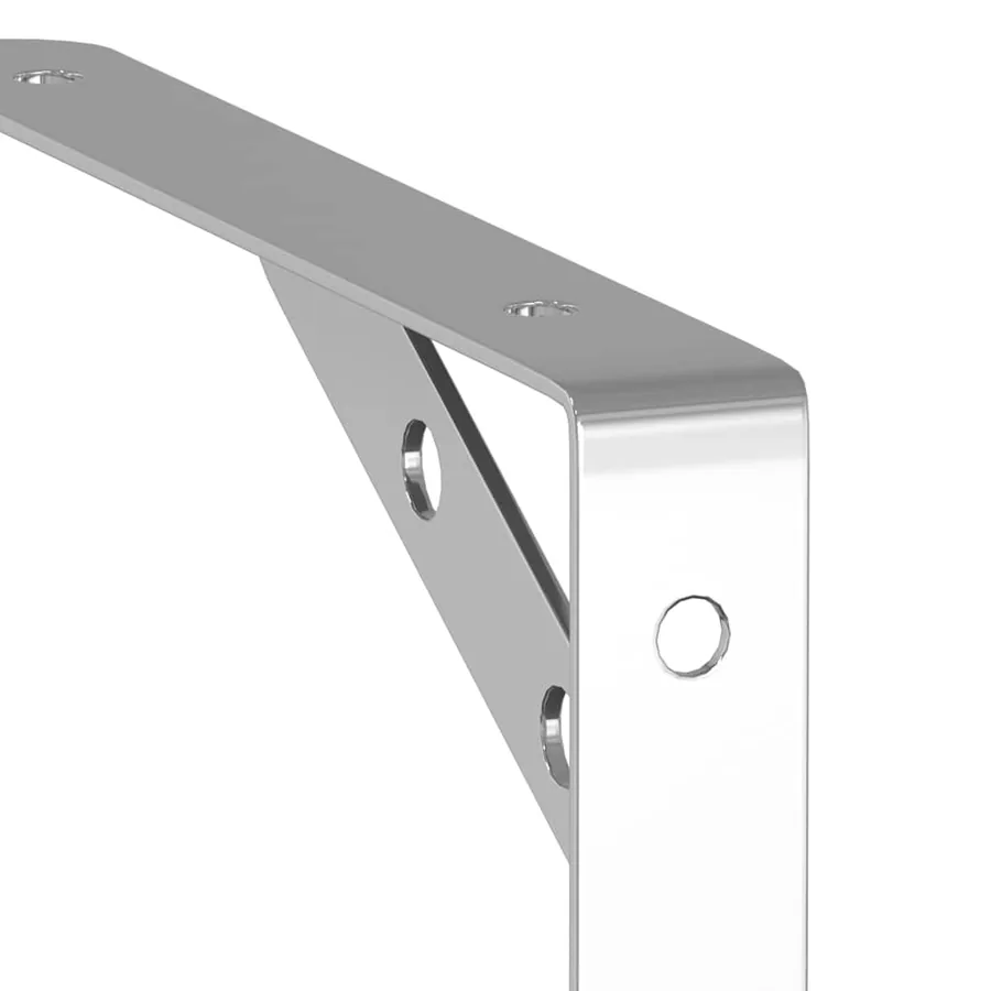 Supports d'étagères 4 pcs 20x2,5x14 cm argenté acier inoxydable - 10