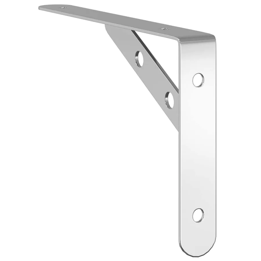 Supports d'étagères 4 pcs 20x2,5x14 cm argenté acier inoxydable - 8