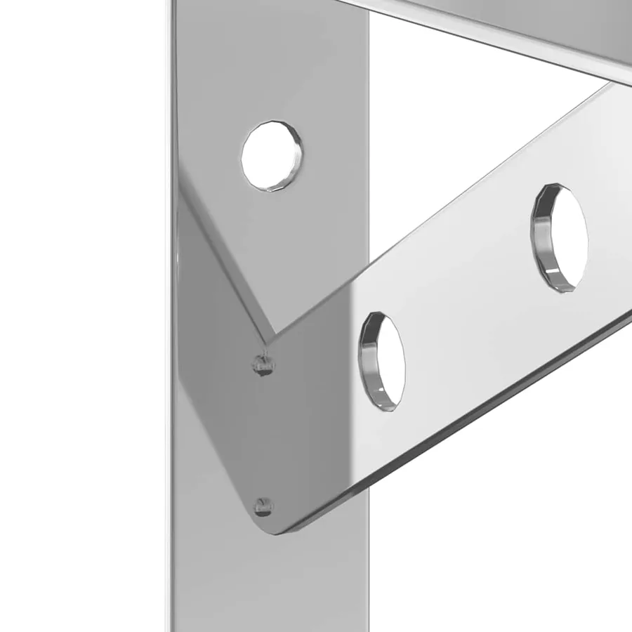 Supports d'étagères 4 pcs 20x2,5x14 cm argenté acier inoxydable - 9