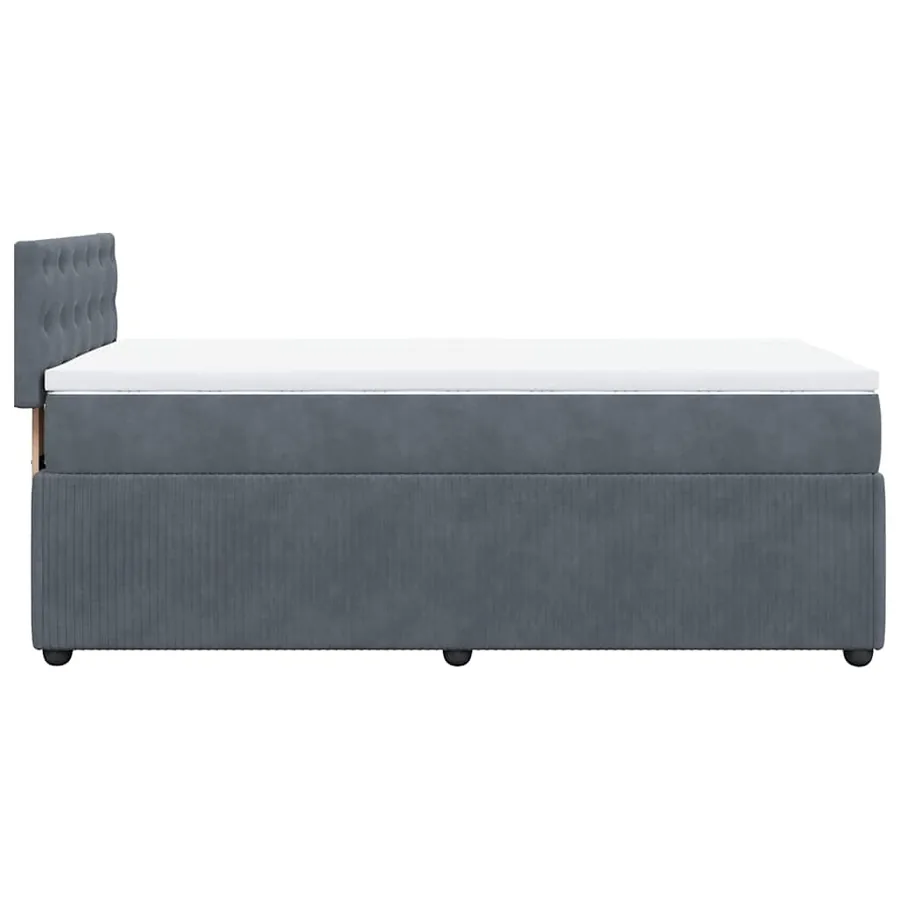 Sommier à lattes de lit et matelas Gris foncé 80x200 cm Velours - 7